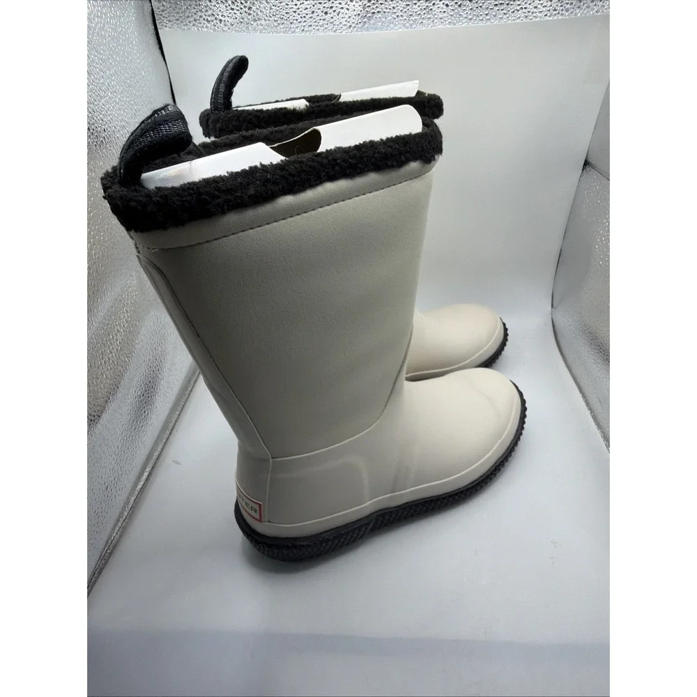 Hunter Women Sherpa White Rubber Fleece‎ Lined Rain Boots. Size 6